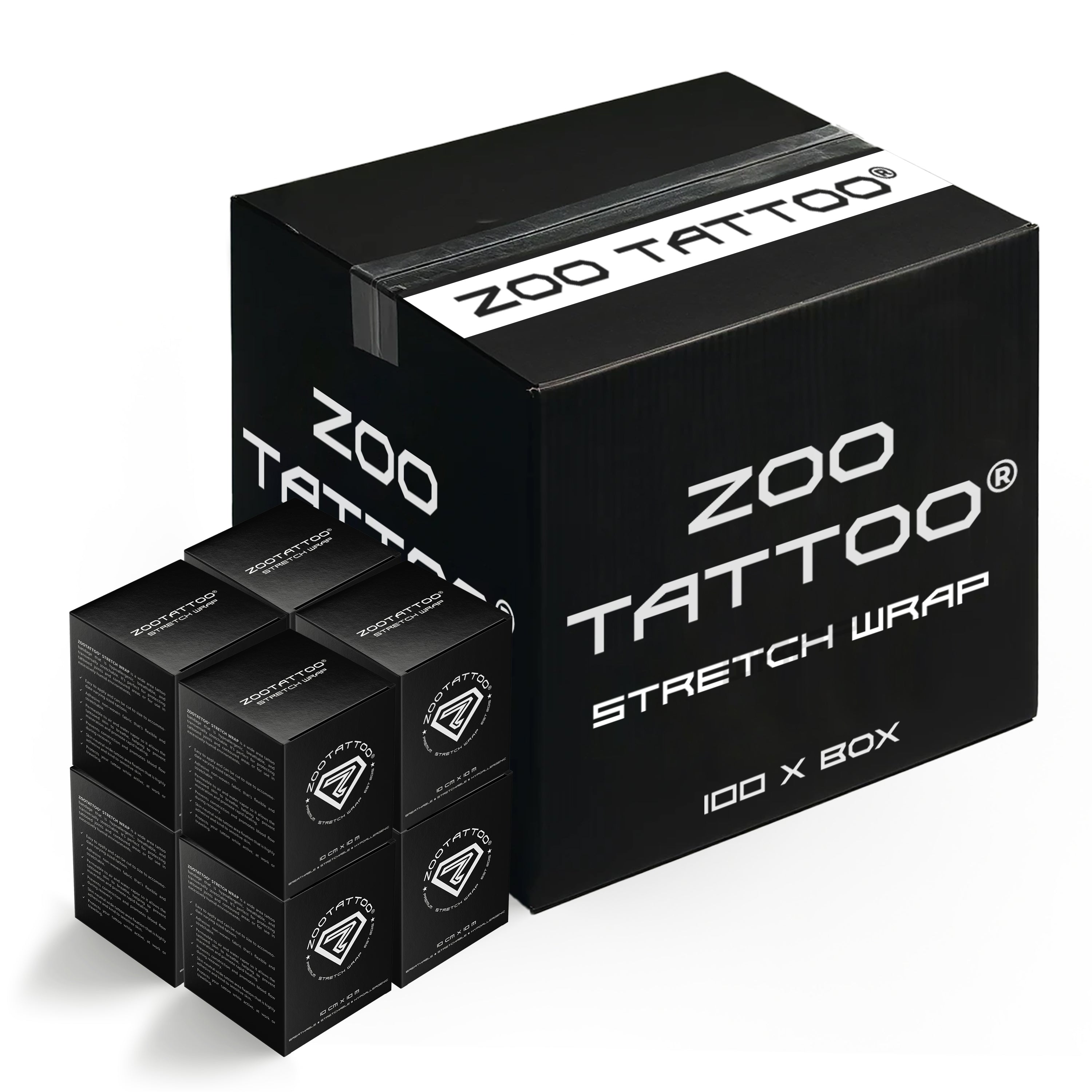 ZOOTATTOO® Stretch Wrap 10cm x 10m Distributor 100 Box